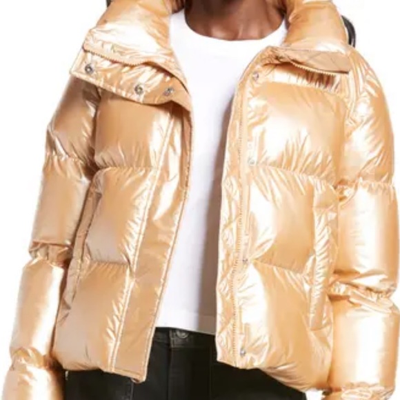 Noize Shimmering Gold Puffer Jacket - Picture 2 of 16